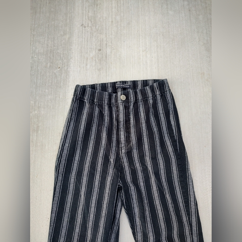 Brandy Melville Striped Black and Gray Pants - Picture 2 of 3